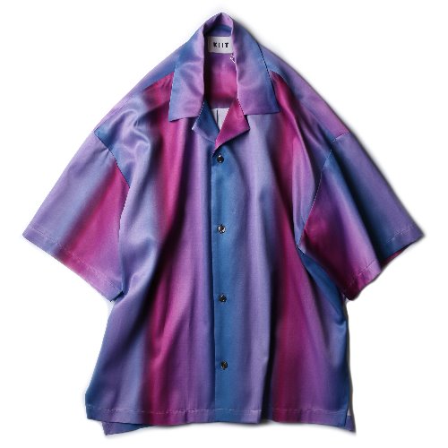 [KIIT] Gradation Print S/Sleeve Shirts (Purple/Blue)