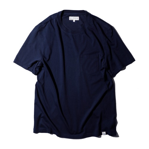 [Merz B. Schwanen] CTP01 Men&#039;s Crew Neck T-Shirt Pocket (Deep Blue)