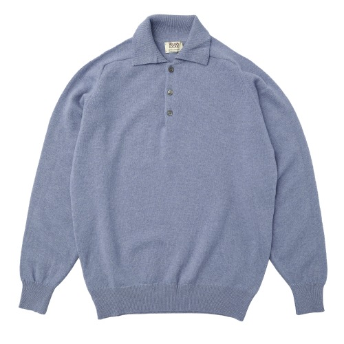 [William Lockie] Lambswool Pullover Sportshirts (Faded Navy)