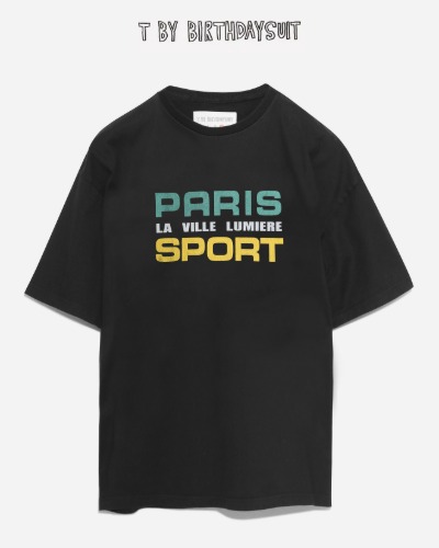 [BIRTHDAYSUIT] PARIS SPORT T-SHIRT (BLACK/GREEN)