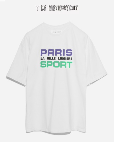 [BIRTHDAYSUIT] PARIS SPORT T-SHIRT (WHITE/PURPLE)