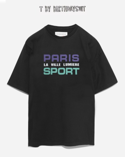 [BIRTHDAYSUIT] PARIS SPORT T-SHIRT (BLACK/PURPLE)