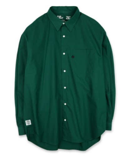 [BEAT &amp; SLNC] SPADE EMBROIDERED RELAXED POPLIN SHIRTS (GREEN)