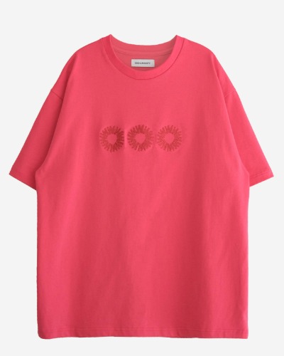 [999HUMANITY] EVERYDAY LOGO HALF T-SHIRTS (ROSE PINK)