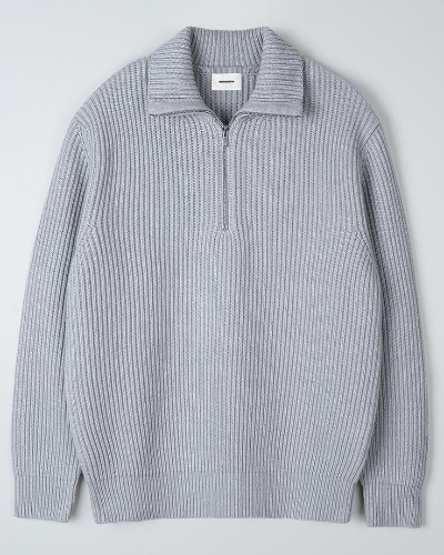 [INTHERAW] NORTHERN HALF ZIP KNIT PULLOVER (MOON LIGHT)