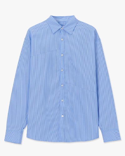 [TYPING MISTAKE] PLEATS SLEEVES SHIRTS (BLUE STRIPE)