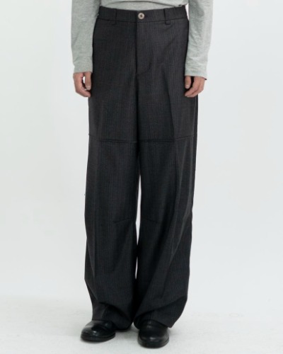 [POLYTERU] DIVISION TROUSERS (STRIPED CHARCOAL)