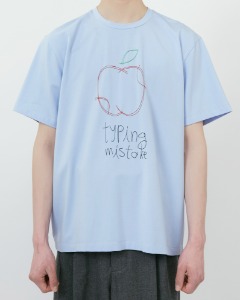 [TYPING MISTAKE] APPLE EMBROIDERY STITCH T-SHIRTS (LIGHT BLUE)