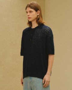 [ART IF ACTS] TAIL KNIT PIQUE SHIRT (NAVY)
