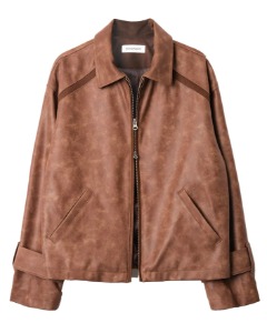 [999HUMANITY] LINE SUEDE LEATHER JACKET (BROWN)