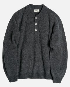 [ROUGH SIDE] COLLAR KNIT (CHARCOAL)