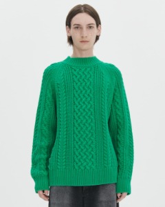 [AFTERPRAY] FISHERMAN CABLE KNIT (FOREST)