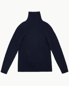 [AMOMENTO] RIBBED TURTLE PULLOVER (NAVY)