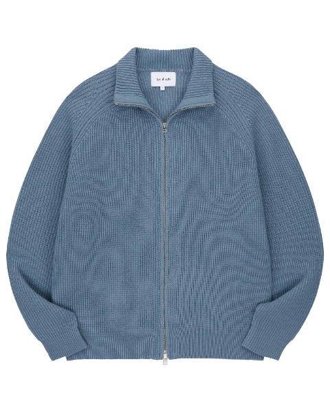 [ART IF ACTS] WOOL CASHMERE KNIT ZIP-UP (ICEBERG)