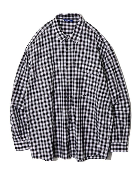 [NEITHERS] 2-POCKET WIDE SHIRT (BLACK GINGHAM CHECK)