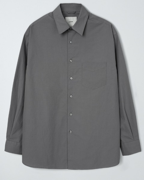 [INTHERAW] PLAIN RELAXED SHIRT (GRAPHITE)
