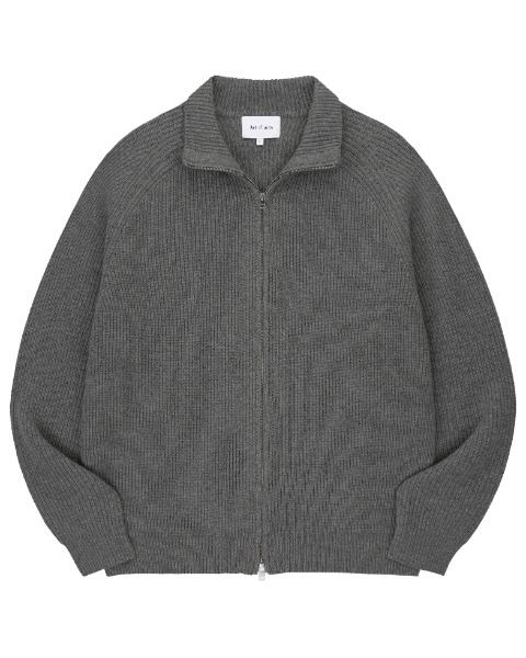 [ART IF ACTS] WOOL CASHMERE KNIT ZIP-UP (GREY)