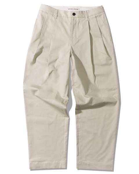 [CONTINUA] TWO TUCK CHINO PANTS (BEIGE)