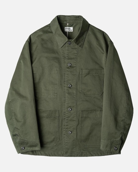 [ROUGH SIDE] FRENCH WORK JACKET (OLIVE DRAB)