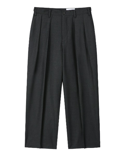 [ART IF ACTS] REVERSE WOOL TWO TUCK PANTS (DARK CHARCOAL)