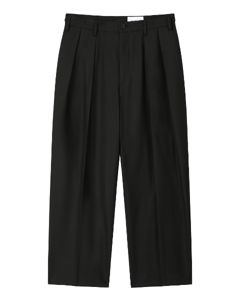 [ART IF ACTS] REVERSE WOOL TWO TUCK PANTS (BLACK)