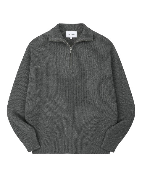 [ART IF ACTS] HALF ZIPUP TURTLE NECK KNIT (GREY)