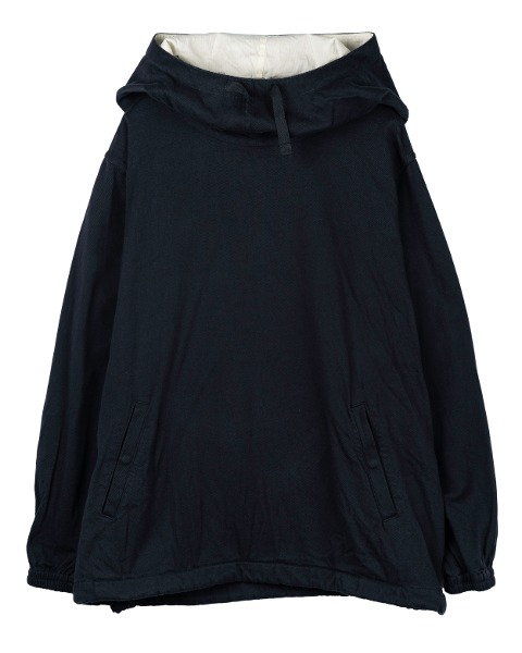 [NANAMICA] COTTON WOOL TWILL HOODED PULLOVER PARKA (NAVY)