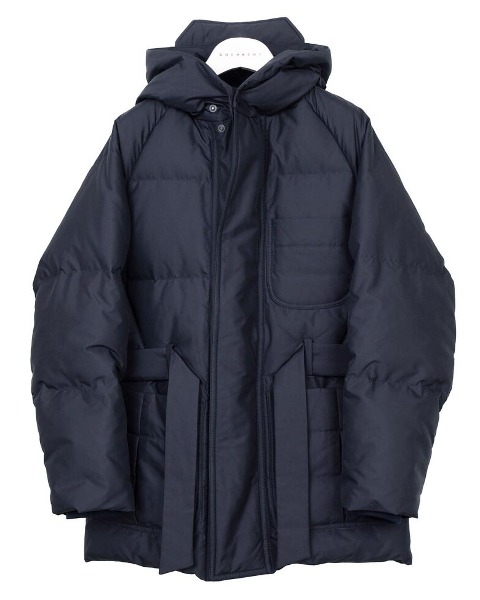 [DOCUMENT] DUCK DOWN HOODED ROBE (NAVY)