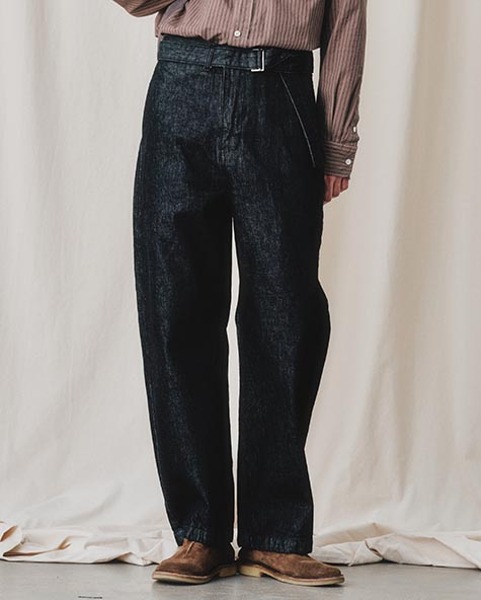 [ART IF ACTS] BELTED WIDE DENIM PANTS (WASHED BLACK)