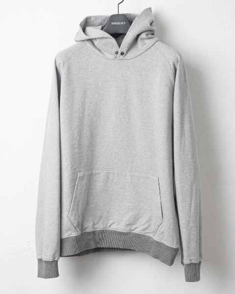 [OURSELVES] WASHED COTTON HOODED SWEAT SHIRTS (MELANGE)