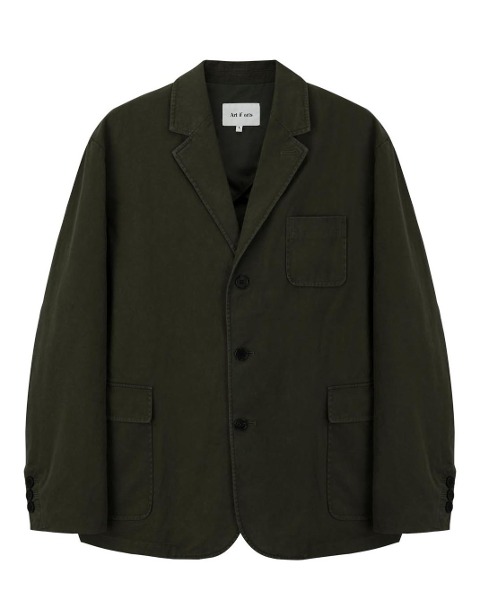 [ART IF ACTS] WASHED 3 BUTTON BLAZER (OLIVE)