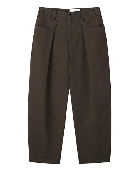 [ART IF ACTS] WASHED POCKET ON TUCK PANTS (DARK BROWN)