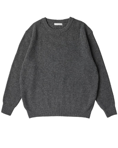 [WORTHWHILE MOVEMENT] HYBRID WOVEN SWEATER (CHARCOAL)