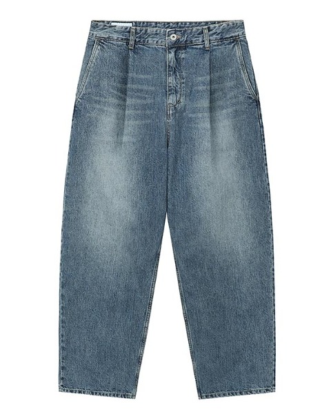 [ART IF ACTS] ONE TUCK CURVE DENIM PANTS (WASHED BLUE)
