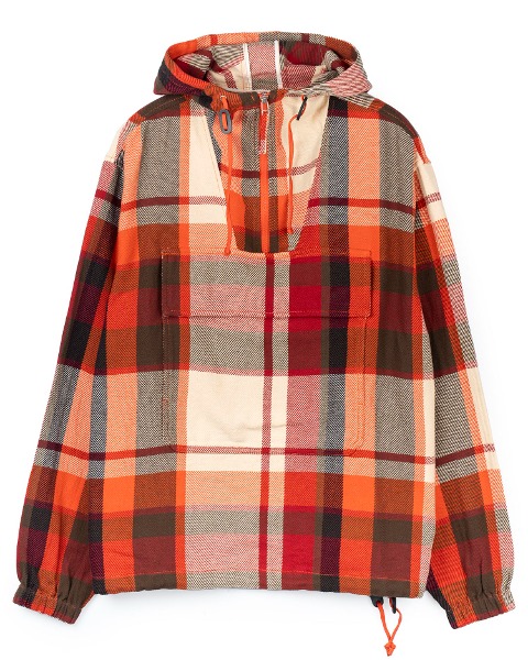 [UNIVERSAL WORKS] EARTH CHECK PULLOVER ANORAK (RED CHECK)