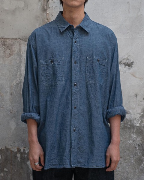 [OURSELVES] CHAMBRAY RELAXED WORK SHIRTS (INDIGO)